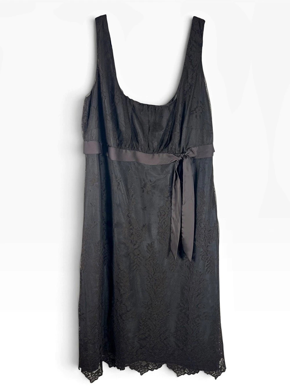 Bandolino Womens Lace Babydoll Midi Dress Sz 18W Brown Coquette Y2K Fairy Grunge